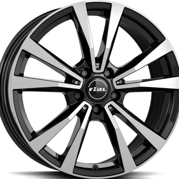 RIAL M12 Diamond Black Pol 8.0x18 5112 ET43 CB66.6 Alumiinivanteet 4429 1