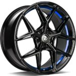 SCF-B Black glossy blue inner lip 9.5x19 5/120 ET35 CB72.6