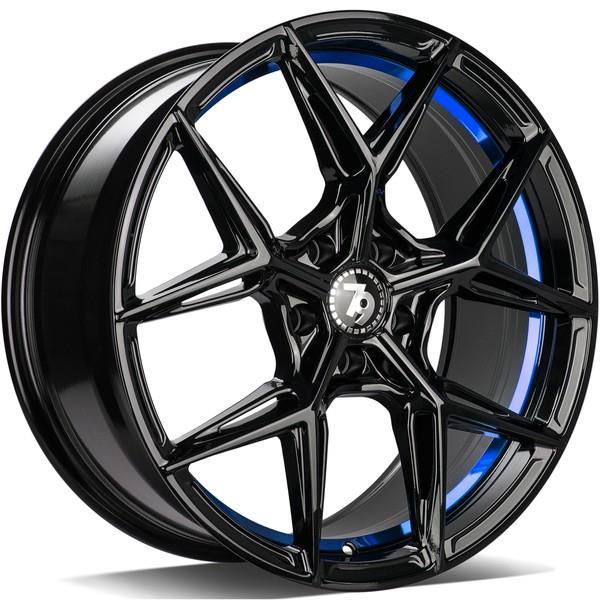 SCF B Black glossy blue inner lip 9.5x19 5120 ET35 CB72.6 Alumiinivanteet 35552 1