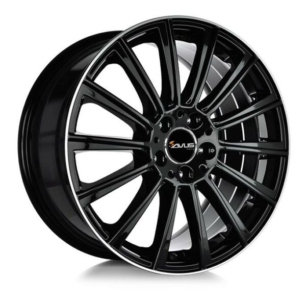 AVUS AC M07 Black Polished Lip 9.5x20 5112 ET35 CB66.6 Alumiinivanteet 40939 1