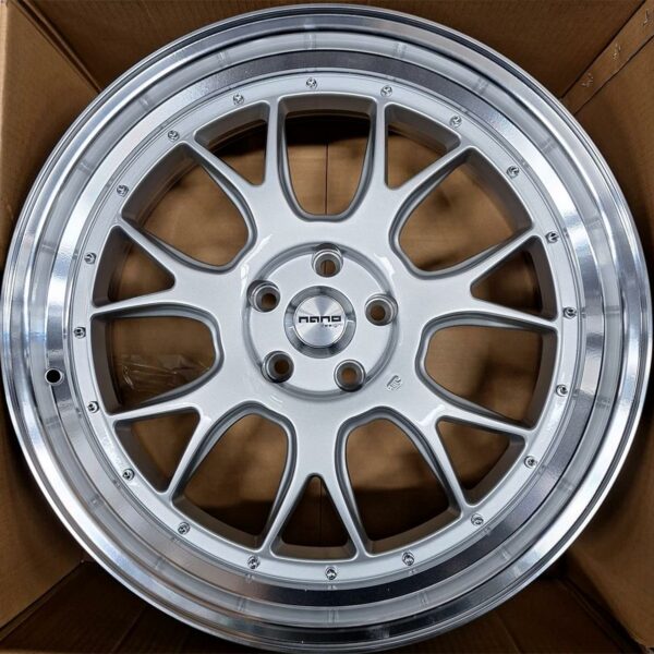 Nano 5356 Silver Machined 8.5x20 5112 ET28 CB66.6 Alumiinivanteet 45840 1