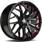 SEVENTY9 SV-C BLACK GLOSSY RED INNER LIP 8x18 5/112 ET30 CB66.6
