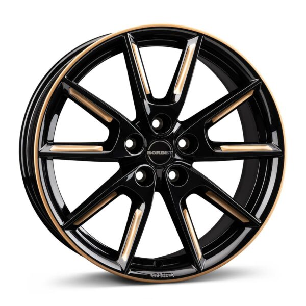 BORBET LX18 Black Glossy gold spoke rim 8.0x18 5108 ET45 CB72.6 Alumiinivanteet 87415 1