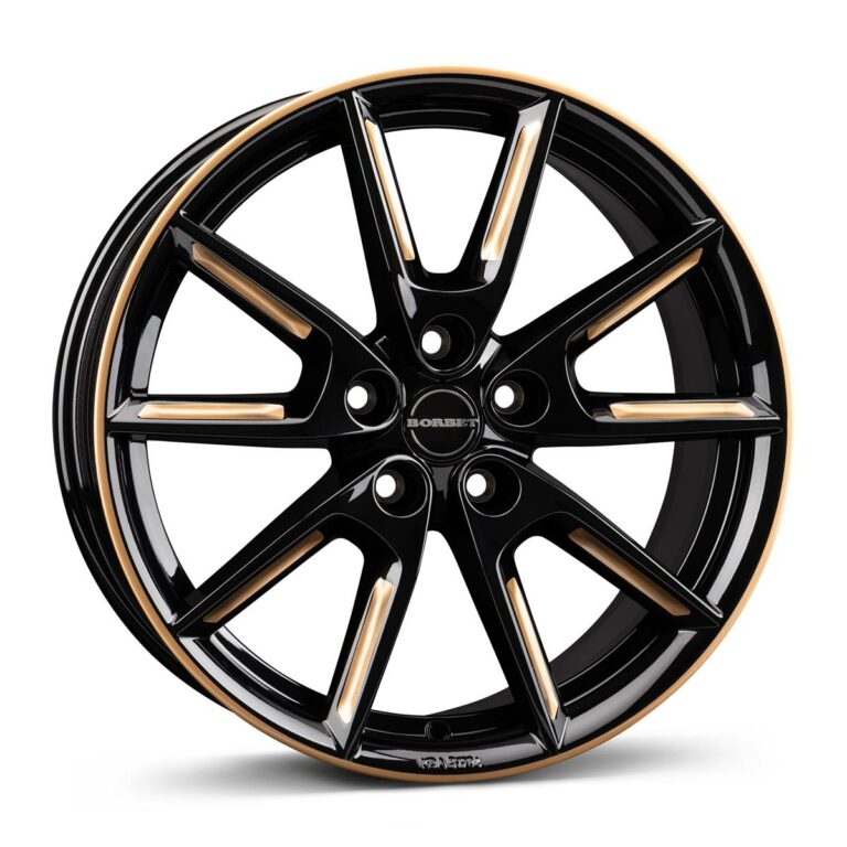 BORBET LX18 Black Glossy gold spoke rim 8.0x18 51143 ET48 CB72.6 Alumiinivanteet 87426 1