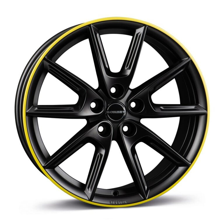 BORBET LX18 black matt rim yellow 8.0x18 5112 ET44 CB57.1 Alumiinivanteet 87413 1