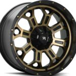 R-SERIES R12 POLISHED BRONZE & BLACK 9.5x20 6/139.7 ET15 CB106.1