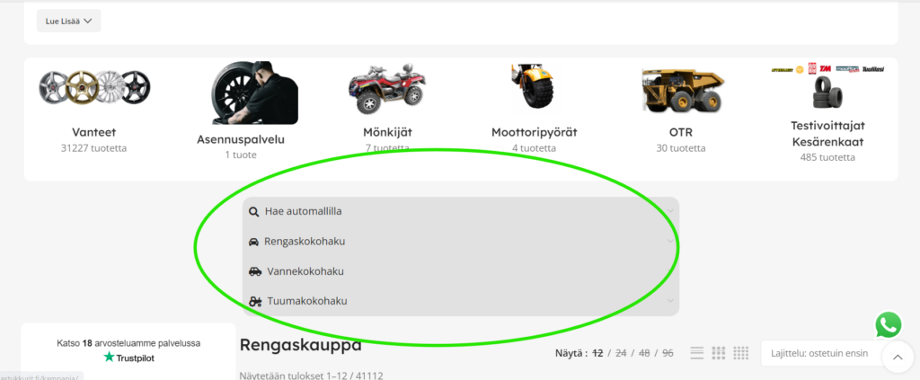 rengaskauppa haku