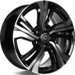 STATUSFÄLGAR MONK BLACK FRONT POLISHED 7x17 5/114.3 ET45 CB73.1