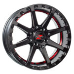 BARZETTA ATV SATIN BLACK WITH RED STRIPE 7x16 4/156 ET10 CB89.1