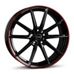 BORBET LX18 BLACK GLOSSY RIM RED 8x18 5/114.3 ET48 CB72.5