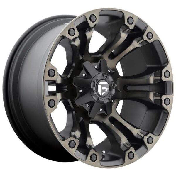 FUEL FC569 MATTE BLACK DOUBLE DARK TINT 12x22 6/135-139.7 ET-44 CB106.1