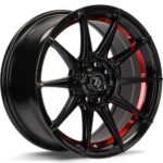 STATUSFÄLGAR SCF-F BLACK GLOSSY RED INNER LIP 7x15 4/100-114.3 ET35 CB67.1