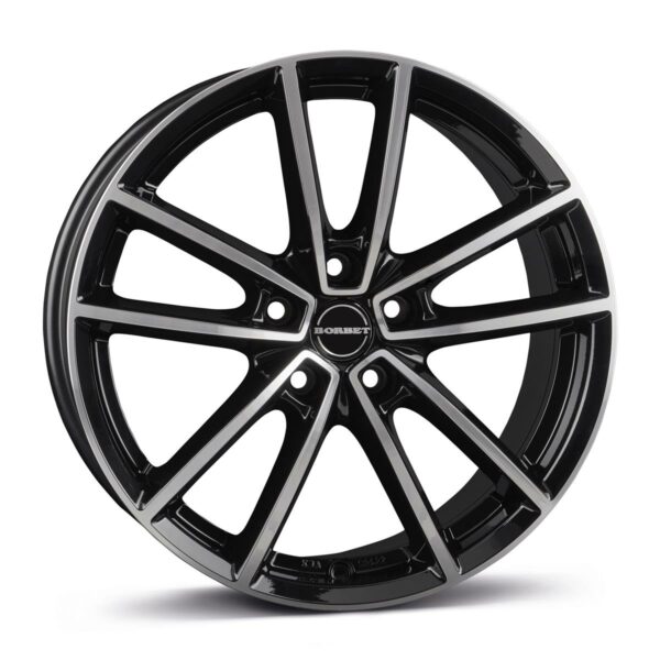 BORBET W BLACK POLISHED GLOSSY 8.5x21 5/112 ET45 CB66.6