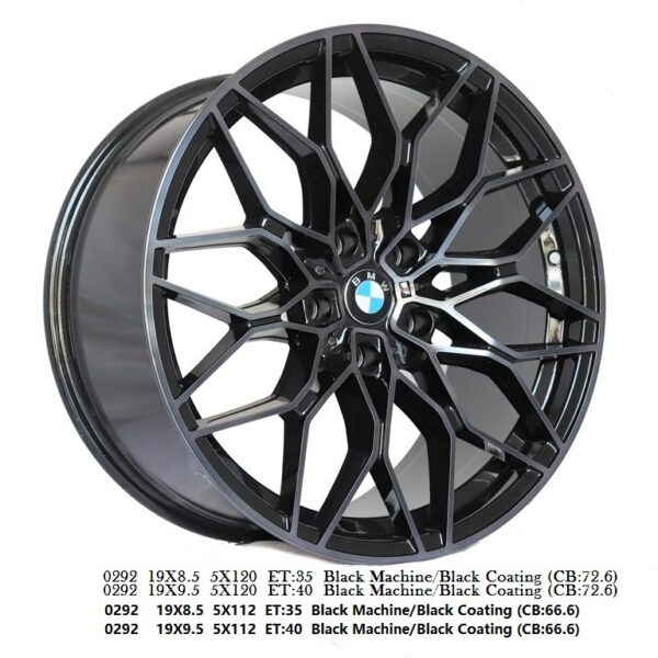 Flow Forged - 19X9.5 5X112 ET40 CB66.6 BLACK MACHINE COATING Alumiinivanteet