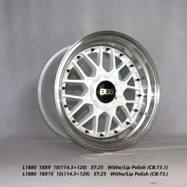 Flow Forged - 18X10 5X120 ET25 CB73.1 WHITE + POLISHED LIP Alumiinivanteet