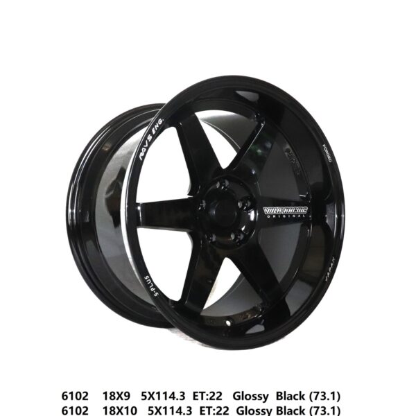 Flow Forged - 18X9 5X114.3 ET22 CB73.1 GLOSSY BLACK Alumiinivanteet