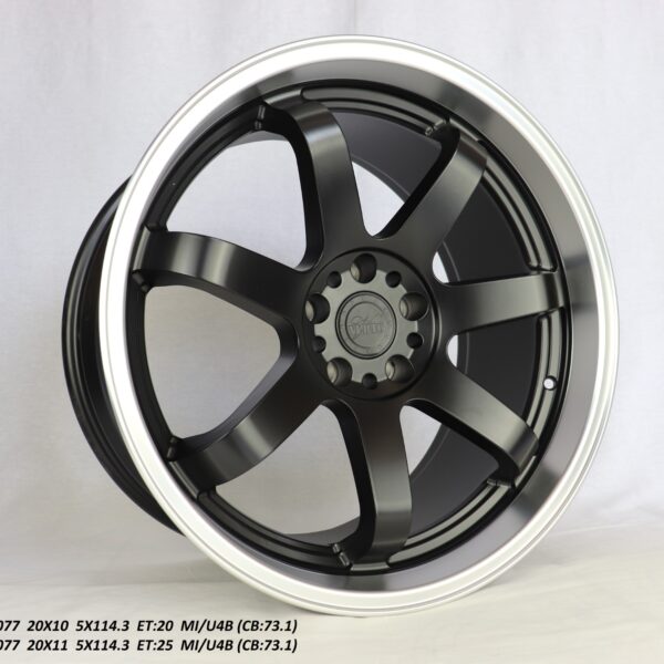 Flow Forged - 20X11 5X114.3 ET25 CB73.1 MATT BLACK WITH MACHINED INSERTS Alumiinivanteet
