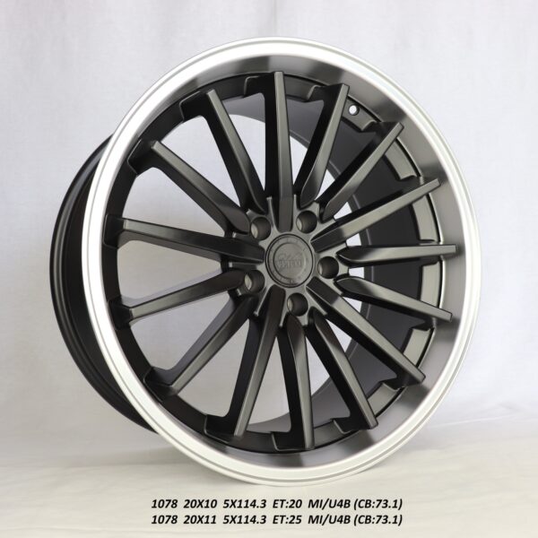 Flow Forged - 20X11 5X114.3 ET25 CB73.1 MATT BLACK WITH MACHINED INSERTS Alumiinivanteet