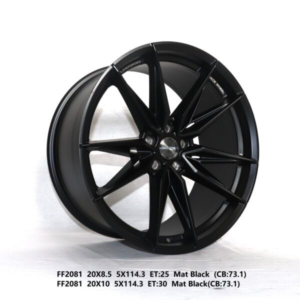 Flow Forged - 20X10 5X114.3 ET30 CB73.1 MATT BLACK Alumiinivanteet