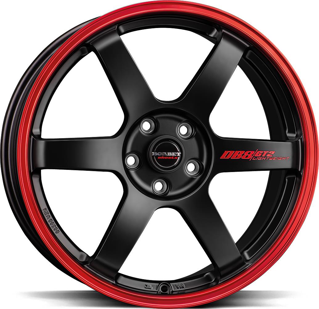 BORBET DB8GT2 BLACK MATT RIM RED 8.5x18 5114.3 ET40 CB72.5 Alumiinivanteet 138086 1 BORBET DB8GT2 BLACK MATT RIM RED 8.5x18 5114.3 ET40 CB72.5 Alumiinivanteet 138086 1