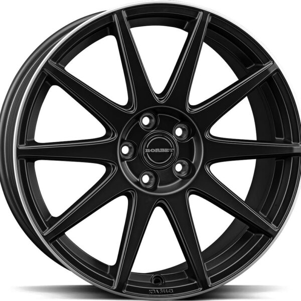 BORBET GTX BLACK MATT RIM SILVER 8x19 5/108 ET42 CB72.5