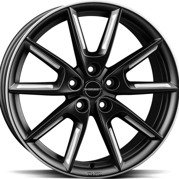BORBET LX19 BLACK MATT SILVER SPOKE RIM 8x19 5/112 ET44 CB66.5