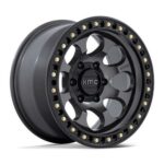 KMC KM550 RIOT SBL ANTHRACITE W/ SATIN BLACK LIP 8.5x17 6/139.7 ET10 CB106.1