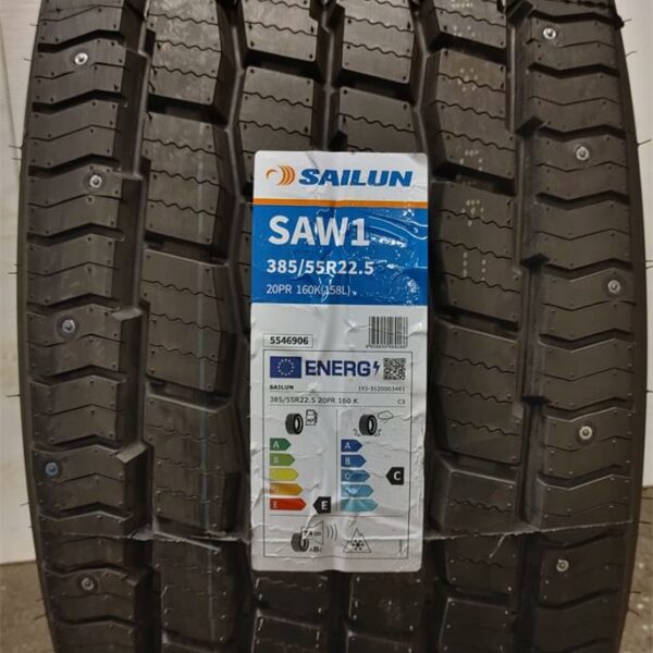 385/65R22.5 160/158K SAILUN SAW1 NASTOITETTU XL STEER WINTER
