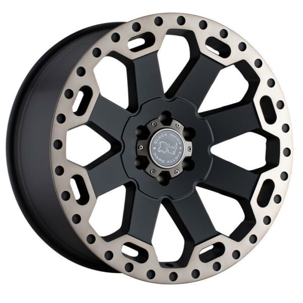 BLACK RHINO WARLORD MATTE BLACK W/ MACHINED DARK TINT 8x18 6/139.7 ET35 CB112.1