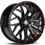 SEVENTY9 SV-C BLACK GLOSSY RED INNER LIP 8.5x19 5/112 ET40 CB66.5