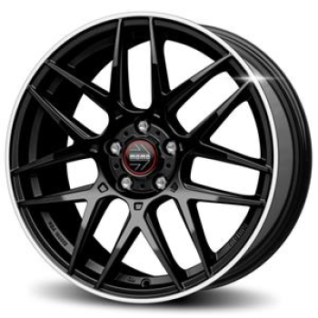 MOMO COMPETIZIONE GLOSSY BLACK POLISHED LIP 7,5X1 7.5x17 5/17 ET45 CB72.3