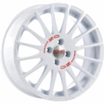 OZ RACING SUPERTURISMO WRC RACE WHITE RED LETTERING  4X108 7x16 7/16 ET25 CB65.1