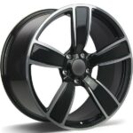 STATUSFÄLGAR CF-1 CANDY BLACK GLOSSY DIAMOND CUT FACE 9.5x21 5/130 ET46 CB71.6
