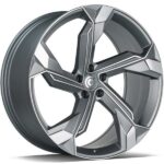 STATUSFÄLGAR SUPERSTAR MATT ANTHRACITE FRONT POLISHED 9.5x21 5/112 ET25 CB66.5