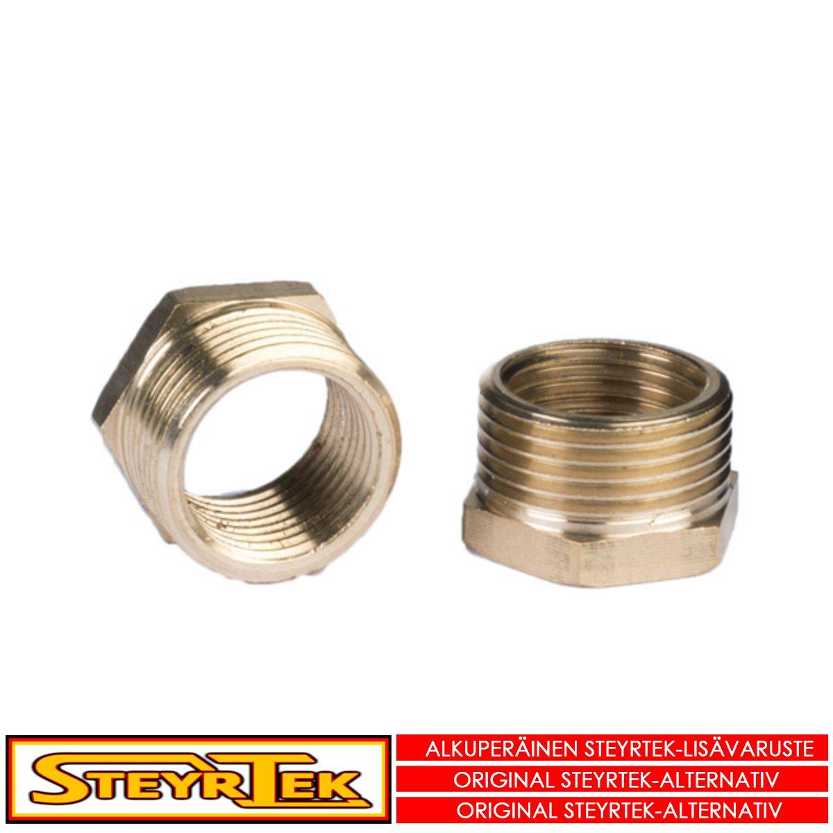 SteyrTek-Muuntonippa-34quot-uros-kierteesta-12quot-naaraaseen_Tarvikkeet_180776_1.jpeg SteyrTek Muuntonippa 3/4" uros kierteestä 1/2" naaraaseen - Image 1