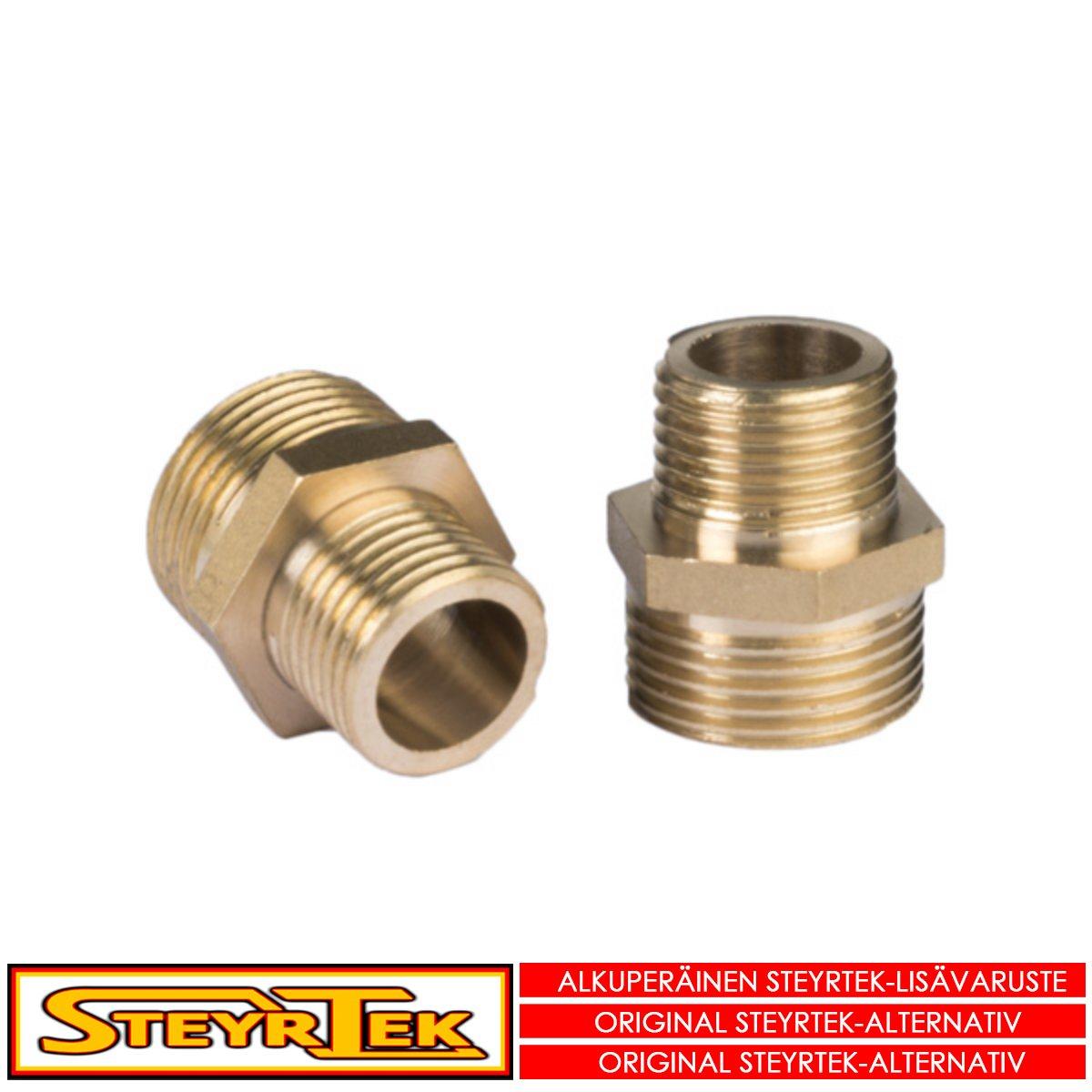 SteyrTek-Muuntonippa-34quot-uros-kierteesta-12quot-urokseen_Tarvikkeet_180771_1.jpeg SteyrTek Muuntonippa 3/4" uros kierteestä 1/2" urokseen - Image 1